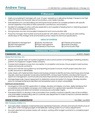 Resume - IT Manager