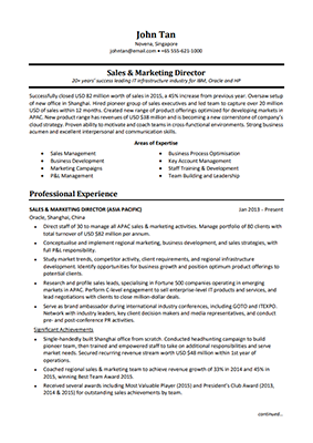 Resume - Sales & Marketing Director